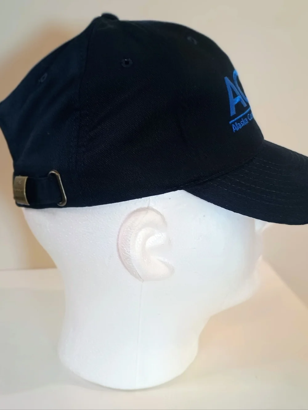 90s Y2K Vintage ACS Alaska Communications Systems Black Logo Baseball Cap
